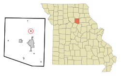 Randolph County Missouri Incorporated and Unincorporated areas Cairo Highlighted